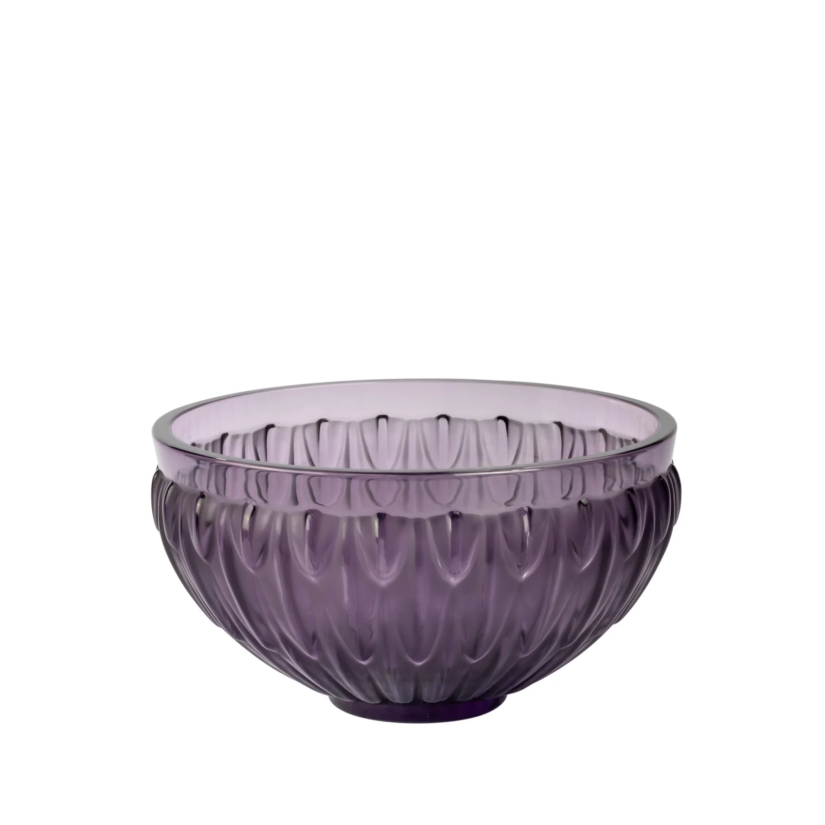 Lalique Plumes Bowl Purple Crystal