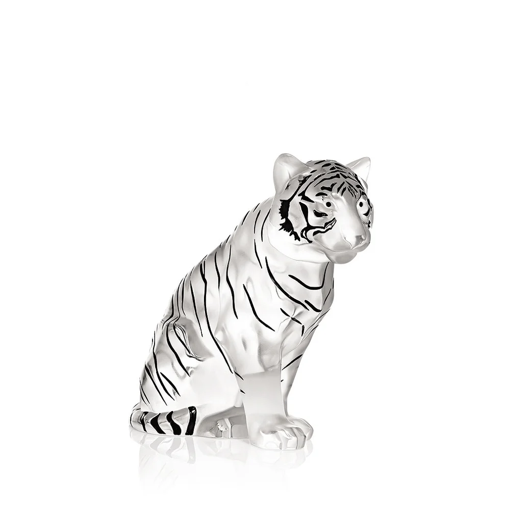 Lalique Sitting Tiger Large Sculpture