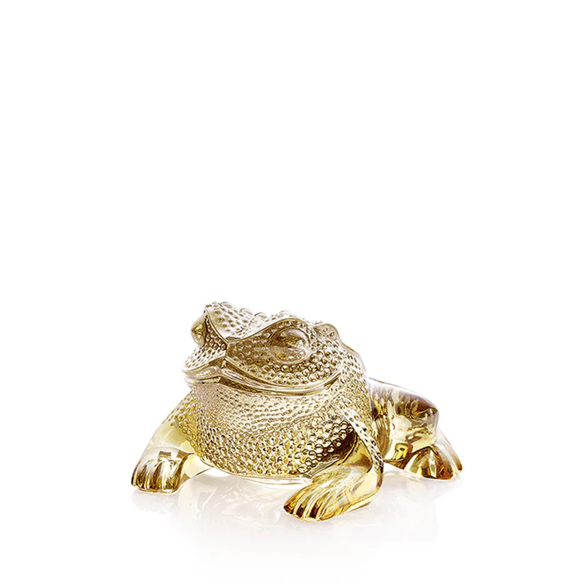 Lalique Gregoire Toad Gold Luster Crystal