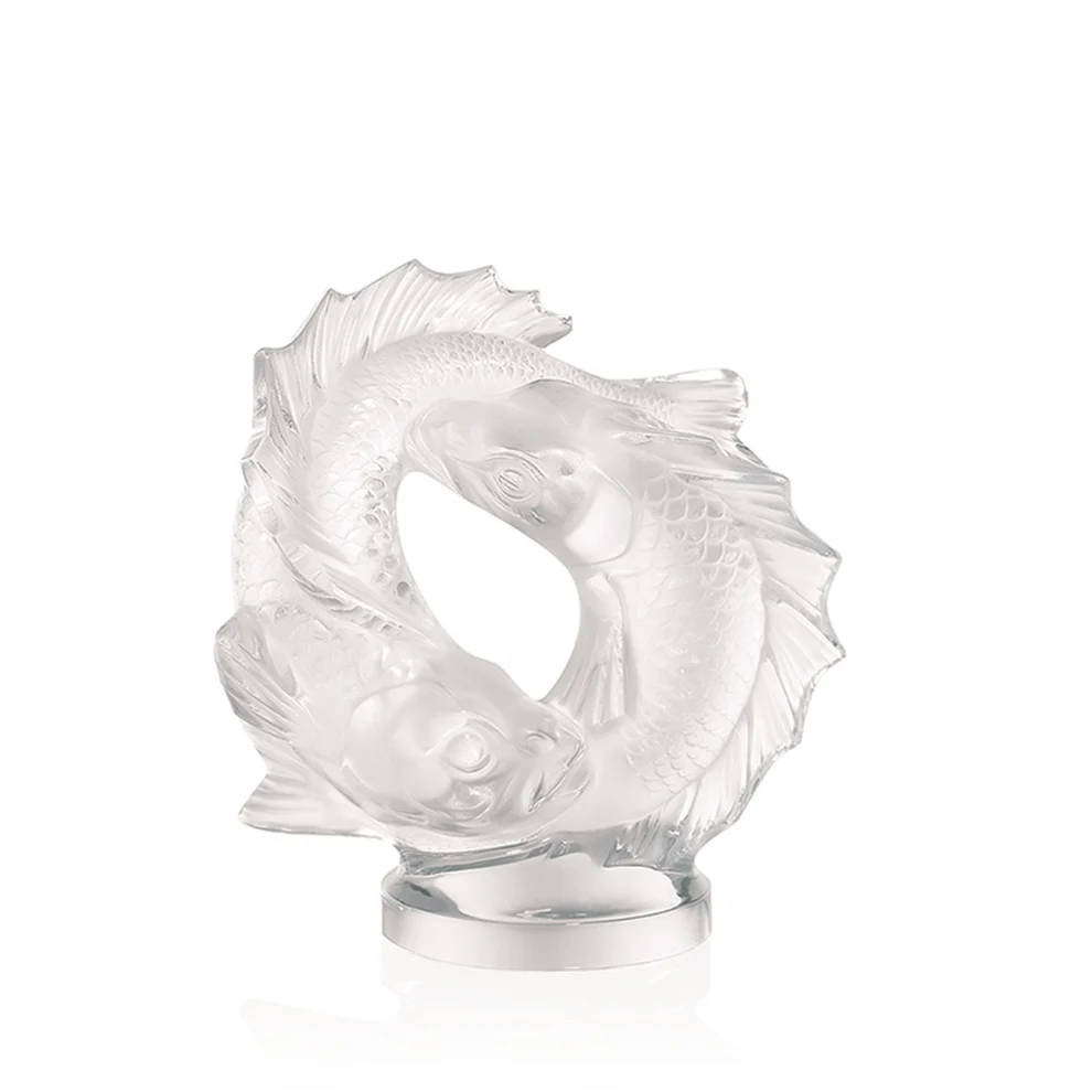 Lalique Double Fish Sculpture